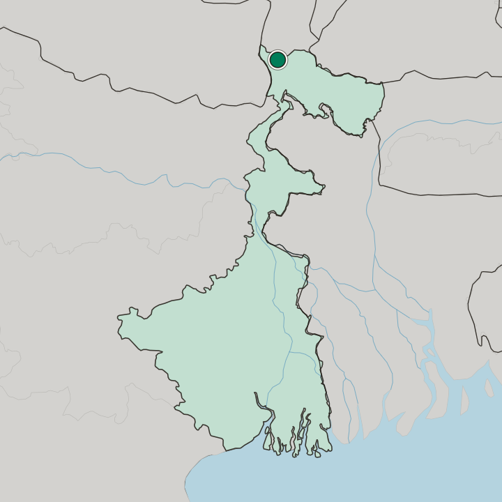 Map showing Dārjiling — In West Bengal