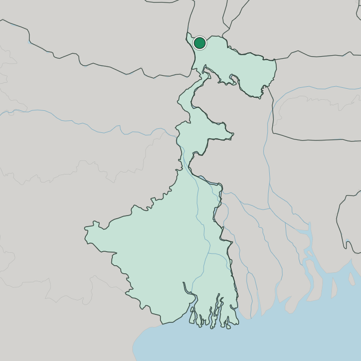 Map showing Dārjiling — In West Bengal