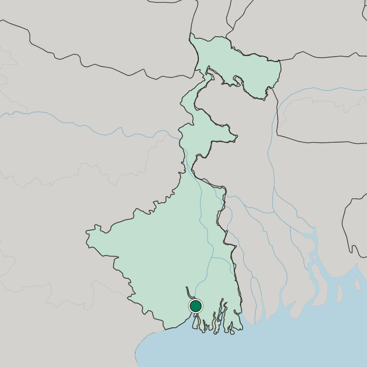 Map showing Haldia — In West Bengal
