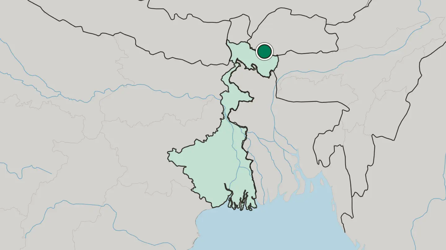 Map of Jaigaon in India