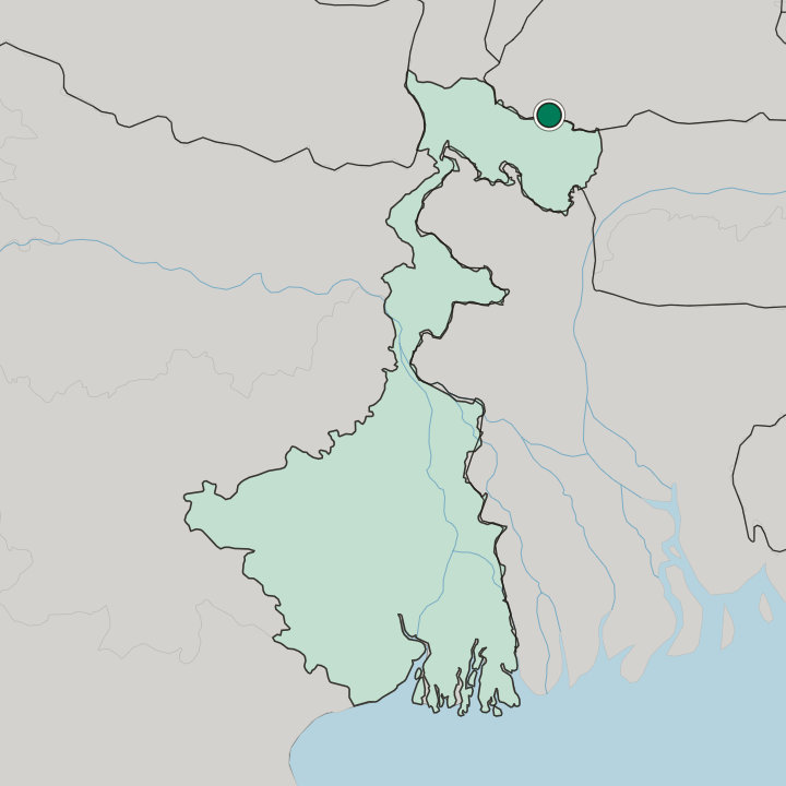 Map showing Jaigaon — In West Bengal