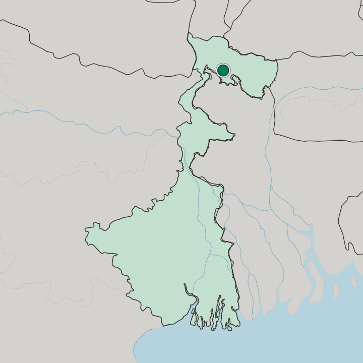 Map showing Jalpāiguri — In West Bengal
