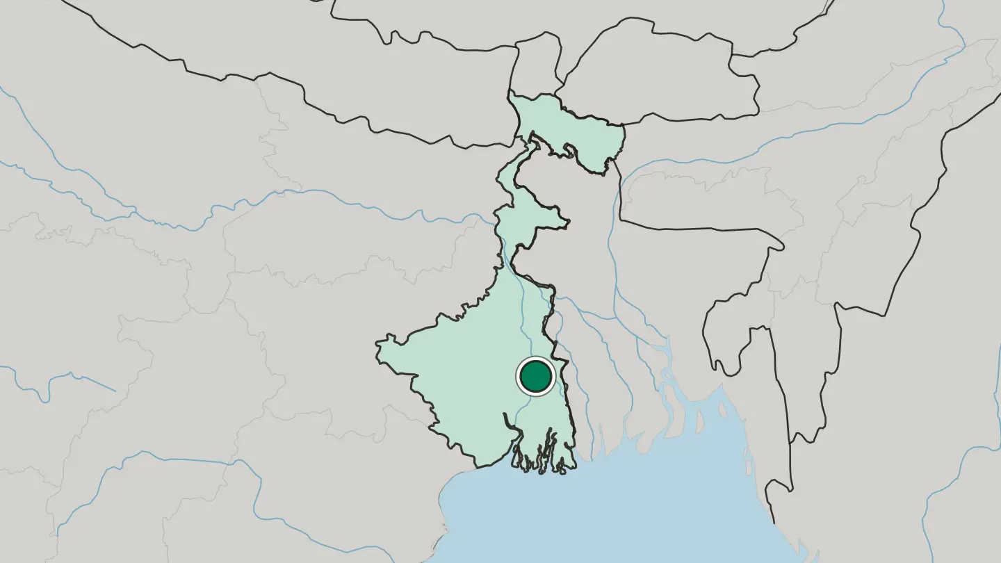 Map of Kalyani in India