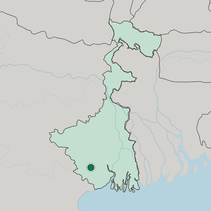 Map showing Kharagpur — In West Bengal