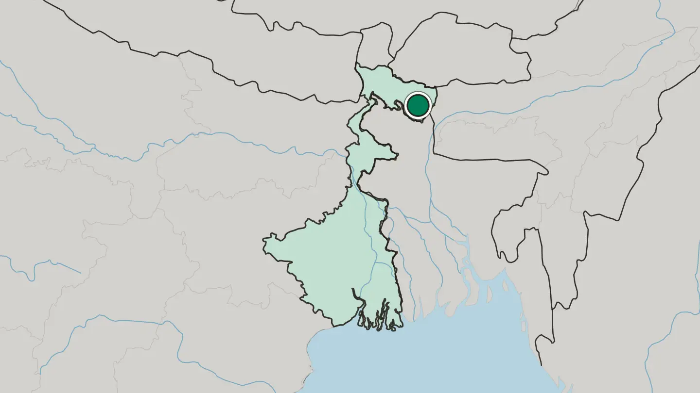 Map of Koch Bihār in India