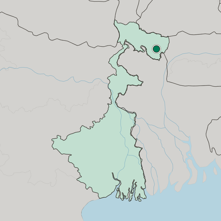 Map showing Koch Bihār — In West Bengal