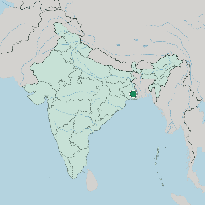 Map showing Kolkata — In India
