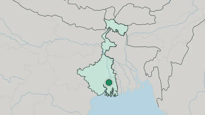 Map of Kolkata in India