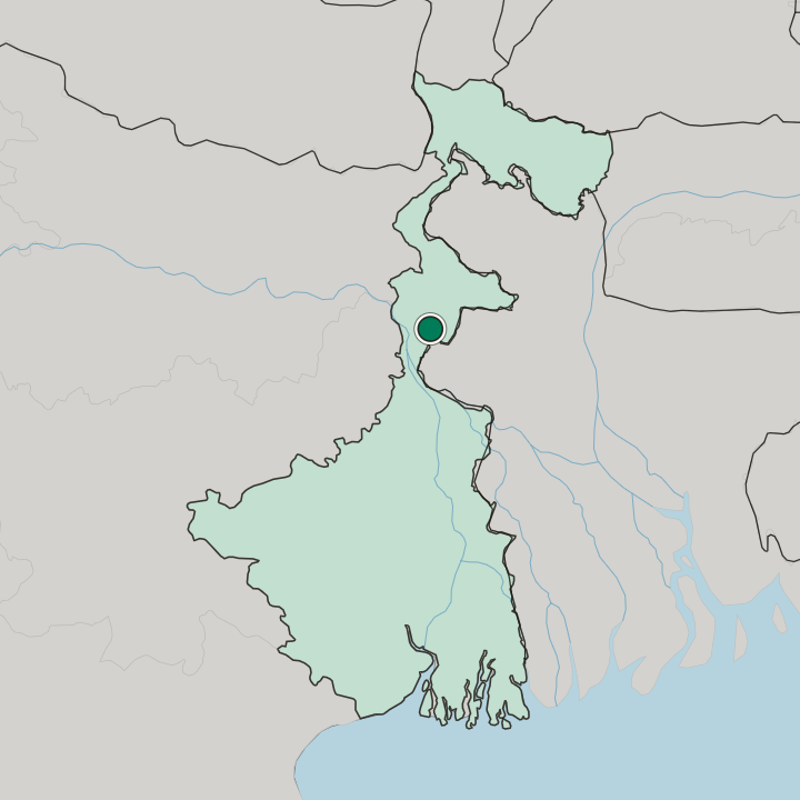 Map showing Malda — In West Bengal