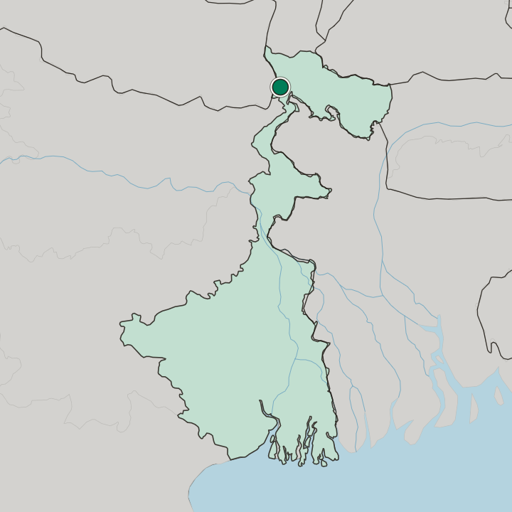 Map showing Naksalbāri — In West Bengal
