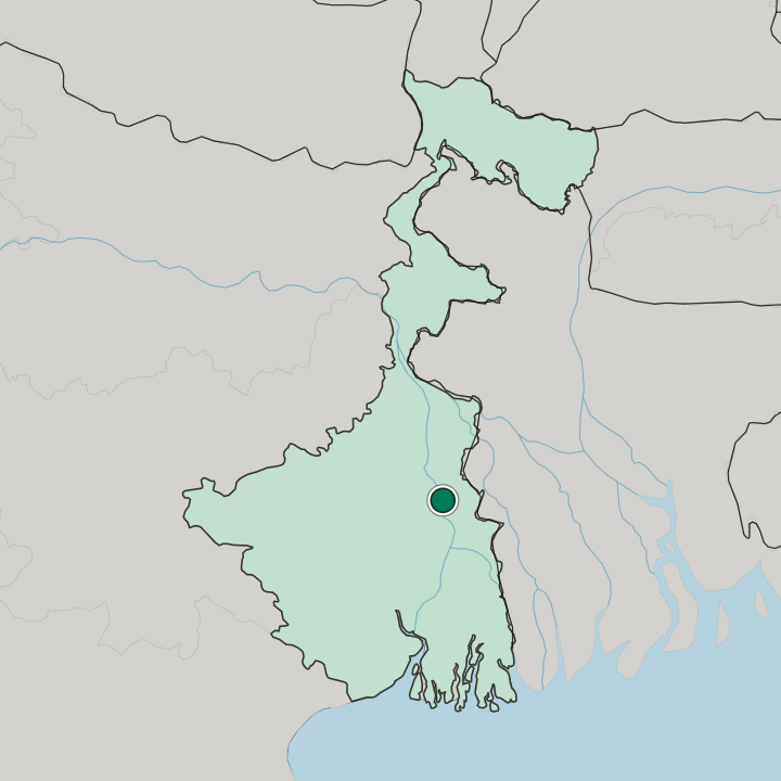 Map showing Navadwīp — In West Bengal