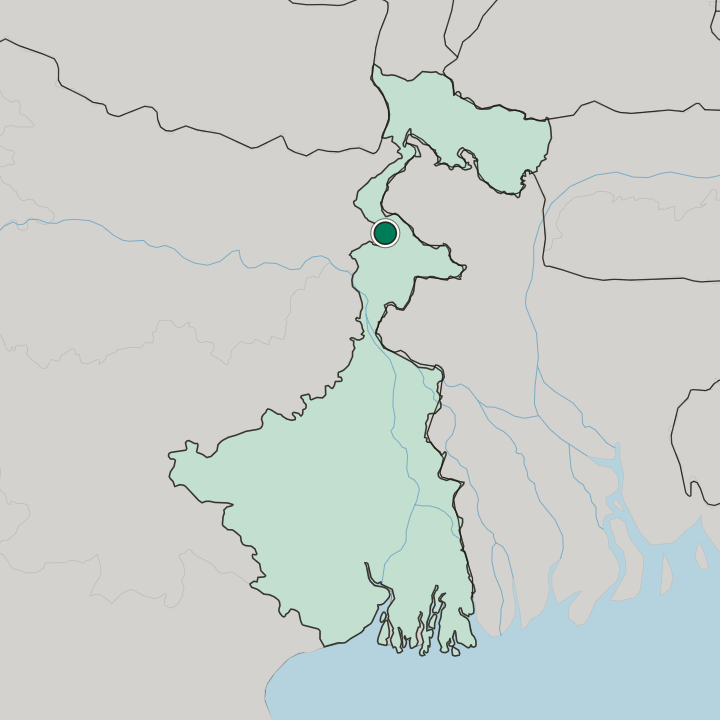 Map showing Rāiganj — In West Bengal