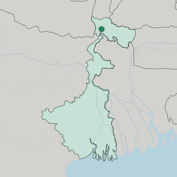 Map showing Siliguri — In West Bengal