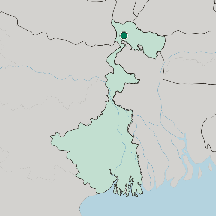 Map showing Siliguri — In West Bengal