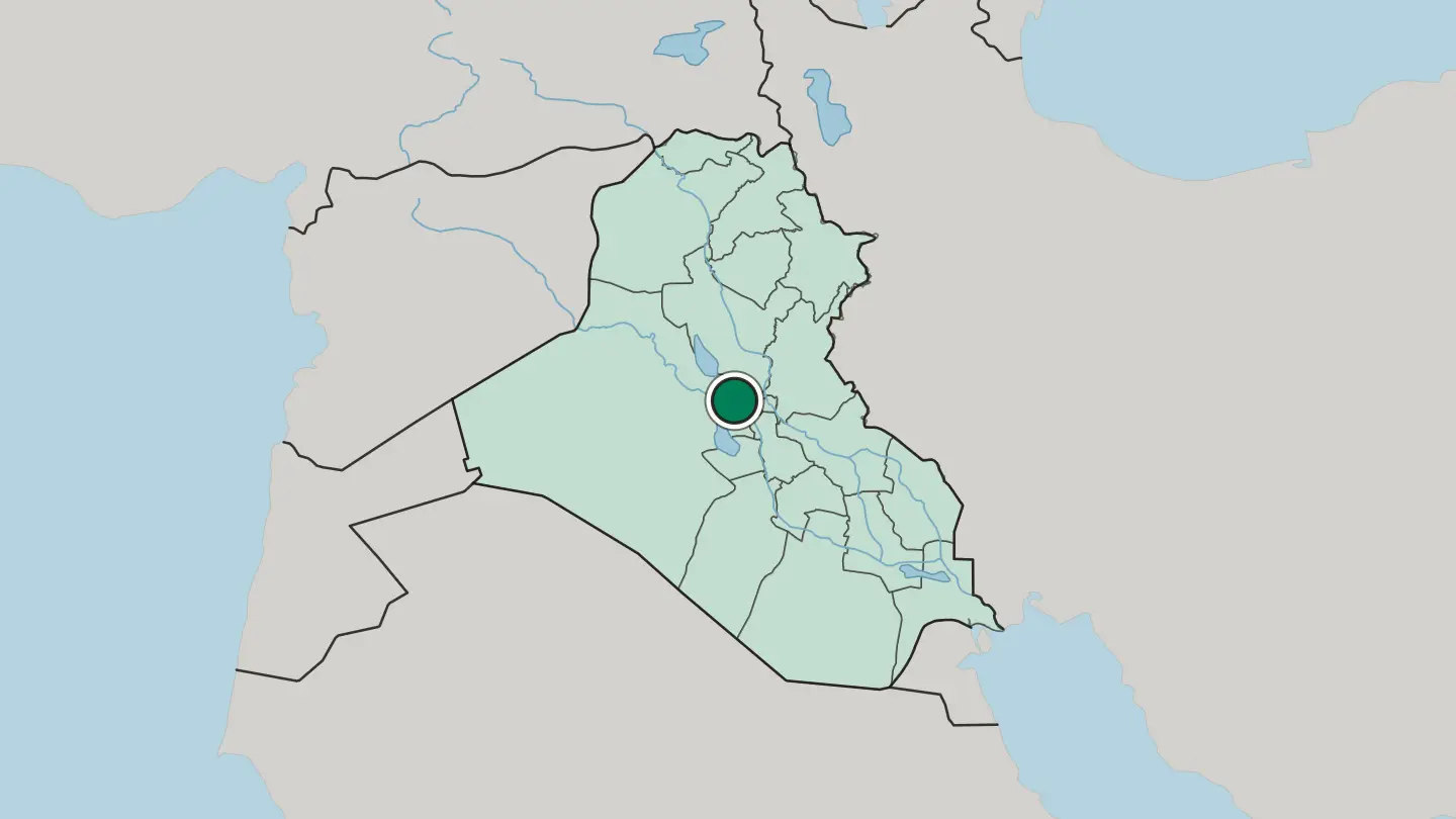 Map of Al Fallūjah in Iraq
