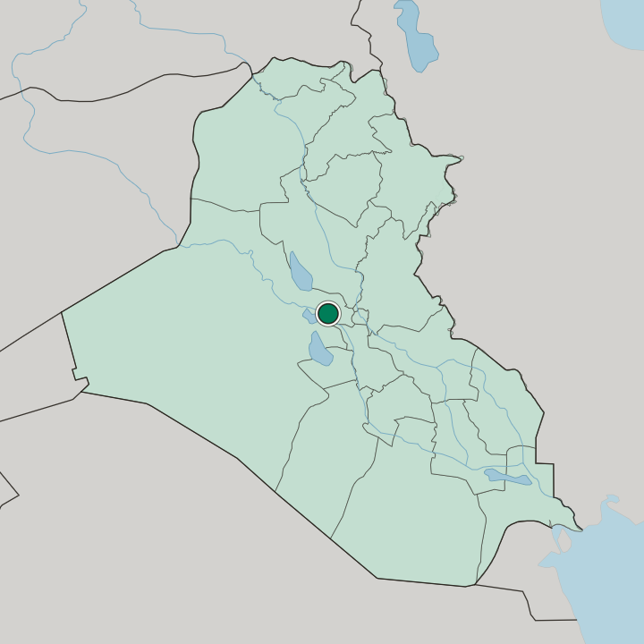 Map showing Al Fallūjah — In Iraq