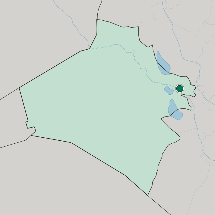 Map showing Al Fallūjah — In Al-Anbar Governorate