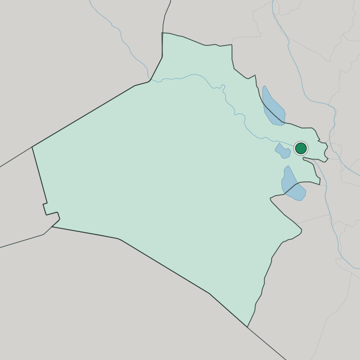 Map showing Al Fallūjah — In Al-Anbar Governorate