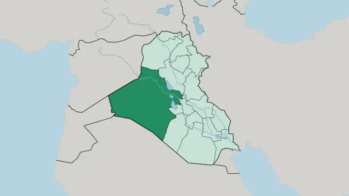 Map of Al-Anbar Governorate in Iraq