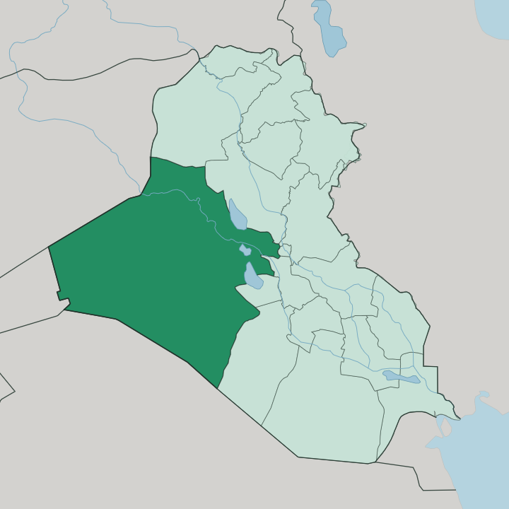 Map showing Al-Anbar Governorate — In Iraq