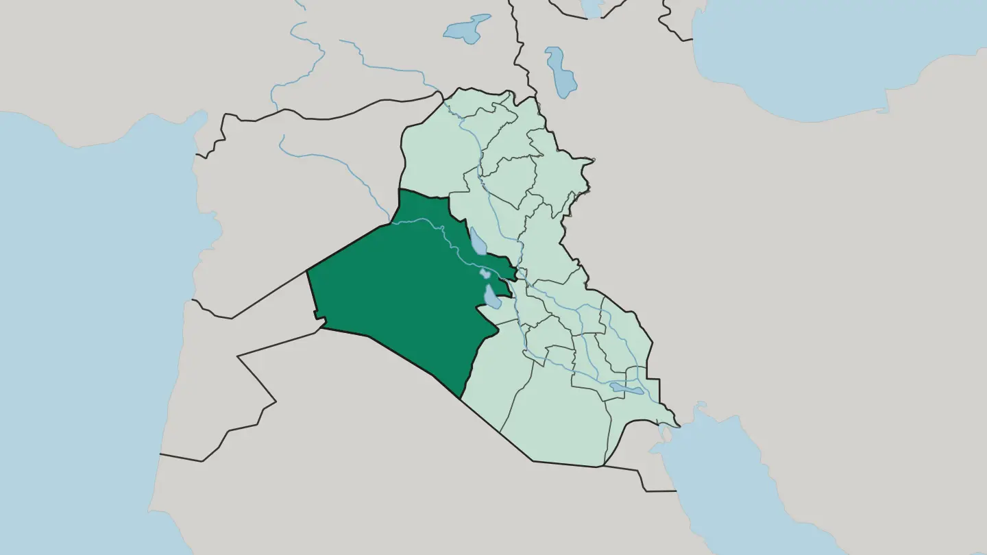 Map of Al-Anbar Governorate in Iraq