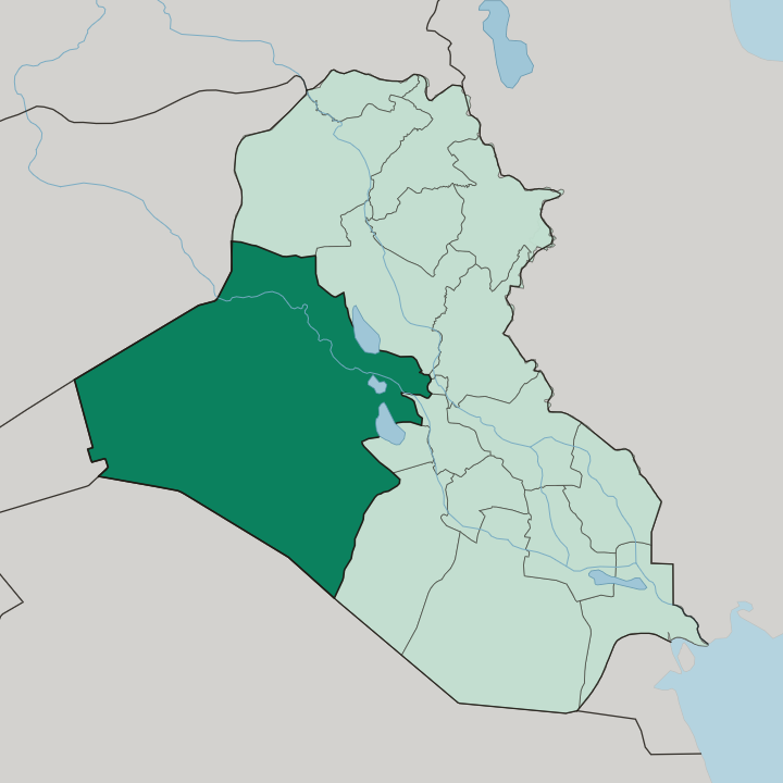 Map showing Al-Anbar Governorate — In Iraq