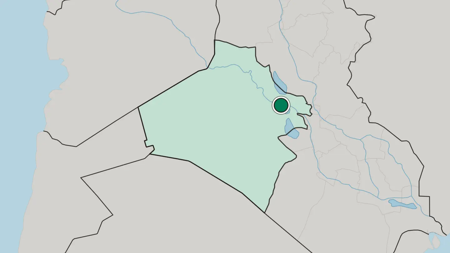 Map of Ramadi in Iraq