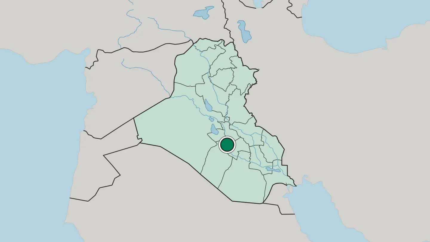 Map of Kufa in Iraq