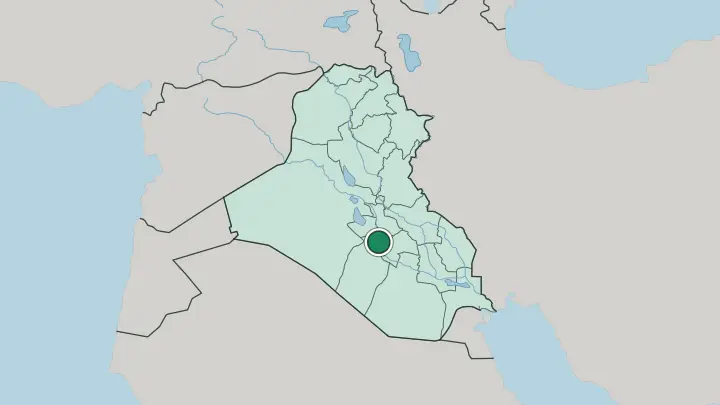 Map of Najaf in Iraq