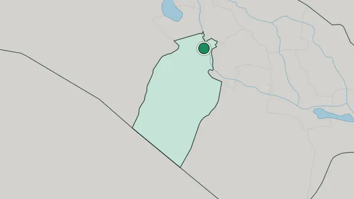 Map of Najaf in Iraq