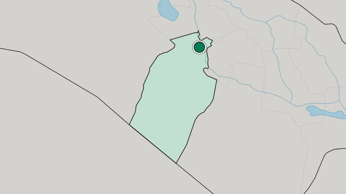 Map of Najaf in Iraq