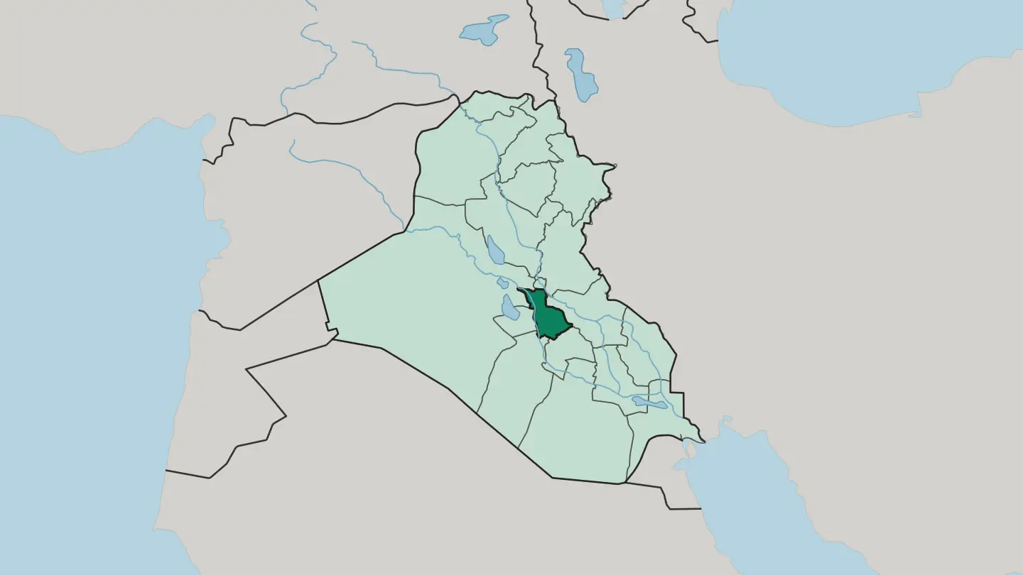 Map of Babil Governorate in Iraq