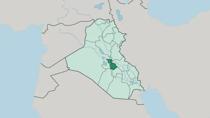 Map of Babil Governorate in Iraq