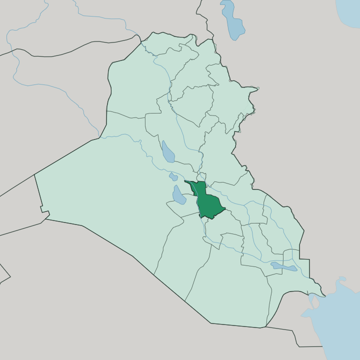 Map showing Babil Governorate — In Iraq