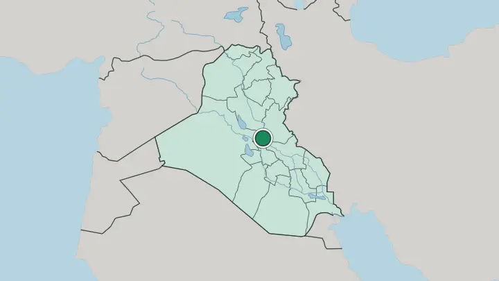 Map of Baghdad in Iraq