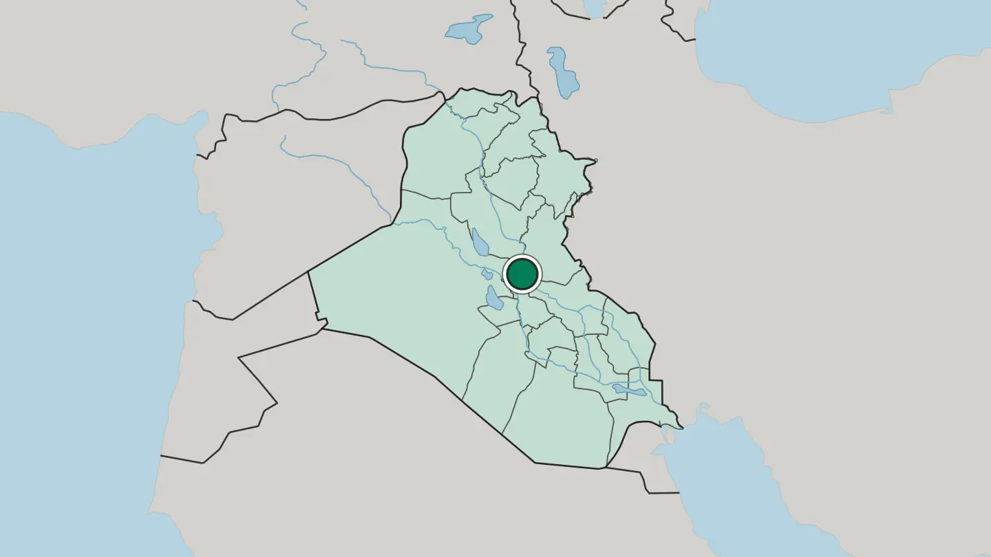 Map of Baghdad in Iraq