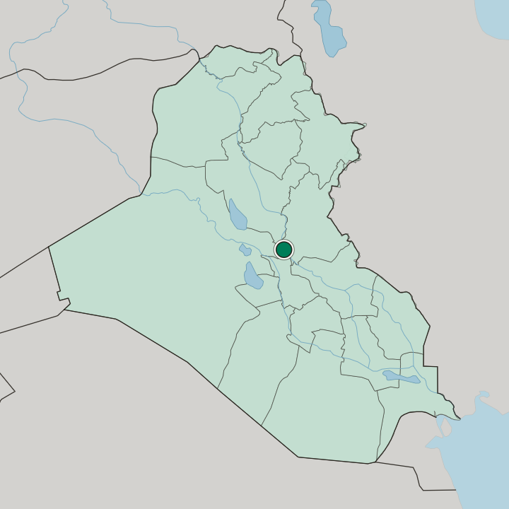 Map showing Baghdad — In Iraq
