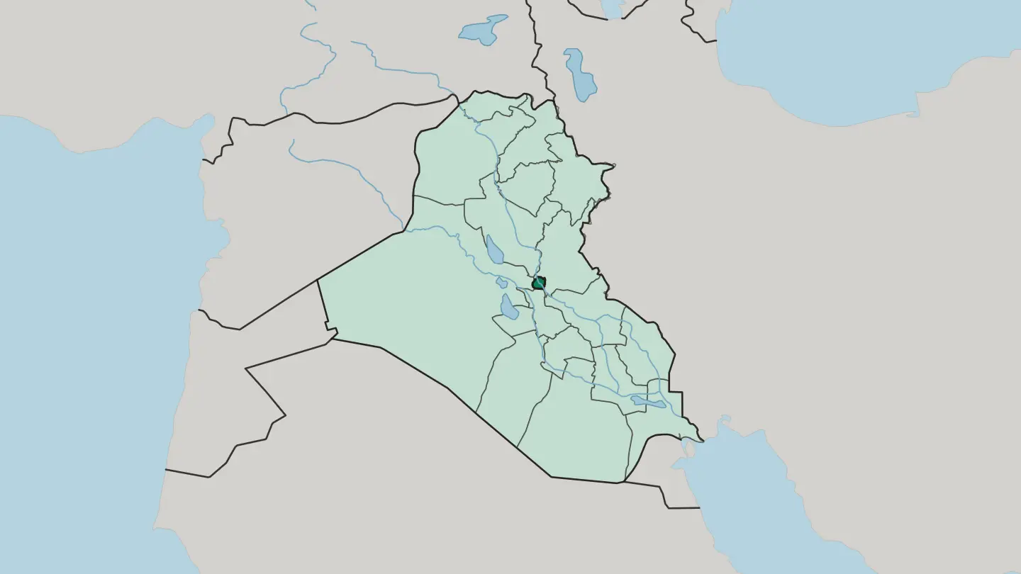Map of Baghdad Governorate in Iraq