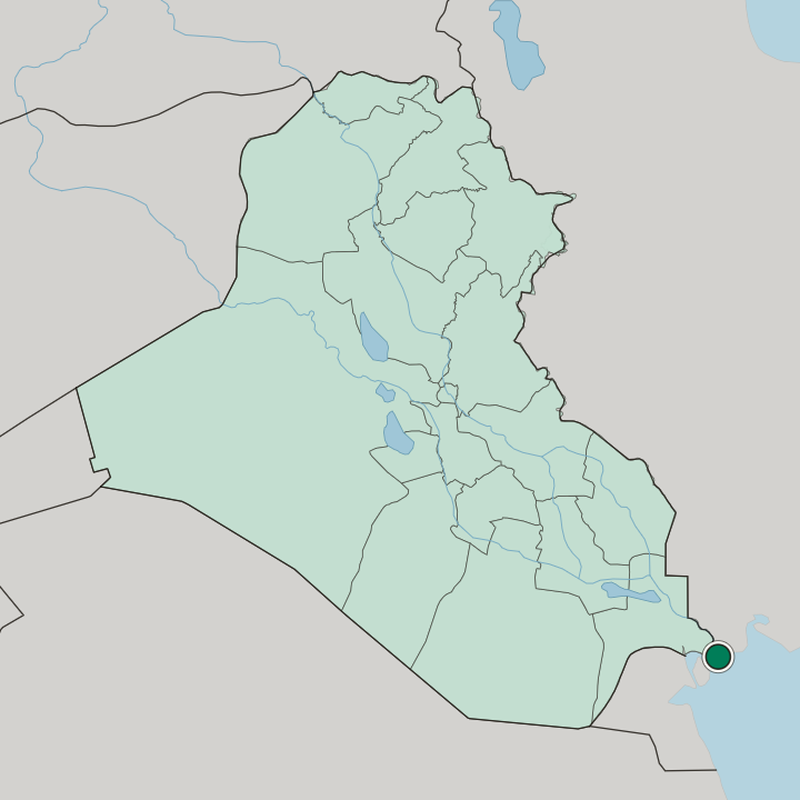 Map showing Al Fāw — In Iraq