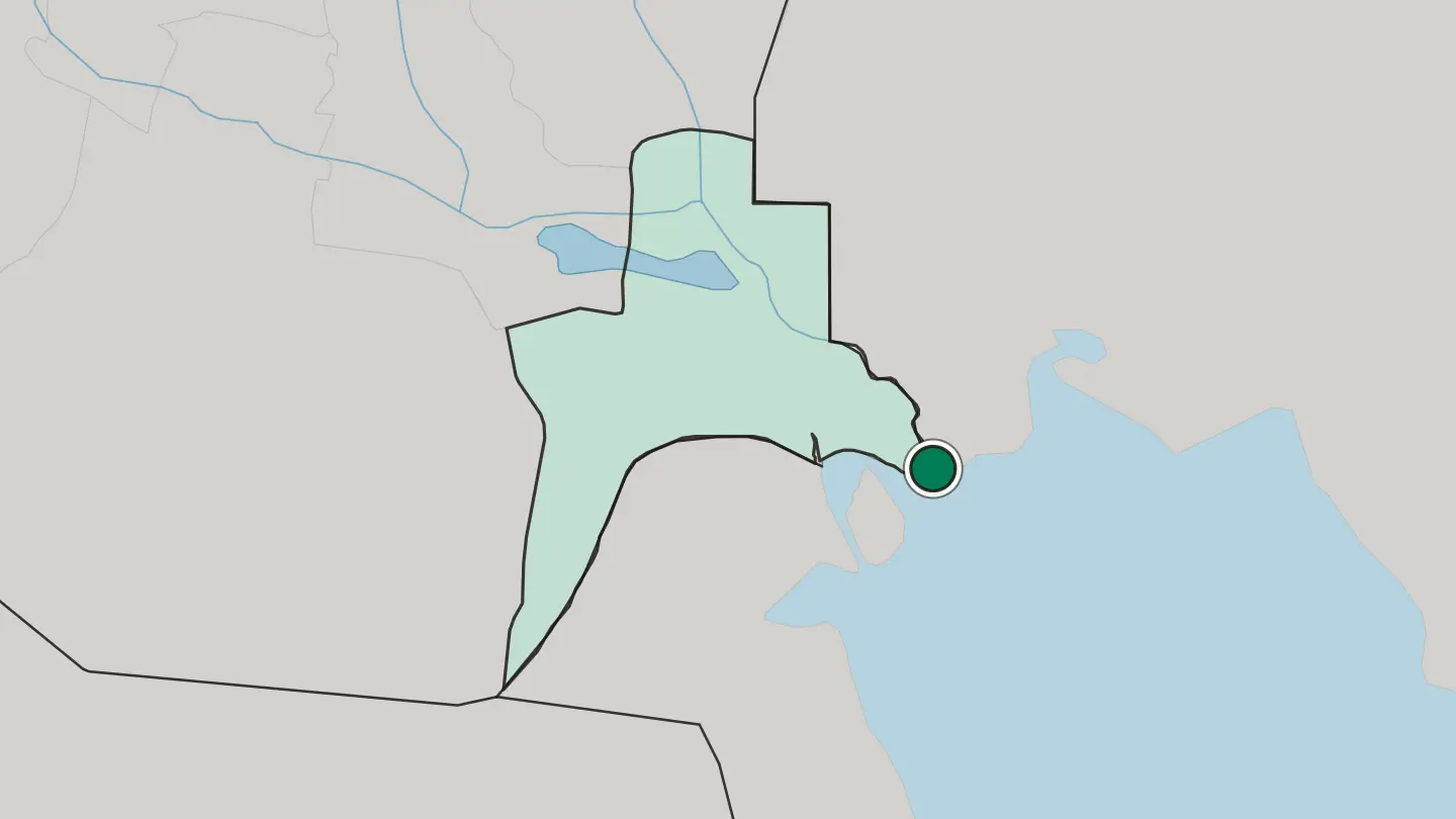 Map of Al Fāw in Iraq