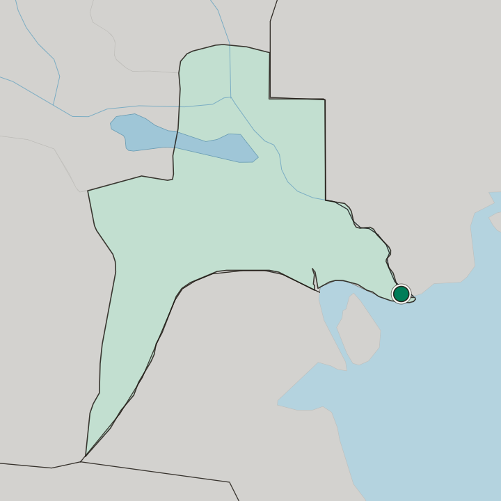 Map showing Al Fāw — In Basra Governorate