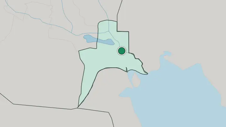 Map of Basrah in Iraq