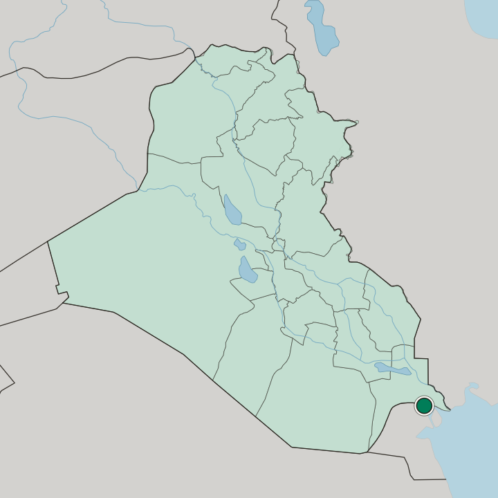 Map showing Umm Qaşr — In Iraq