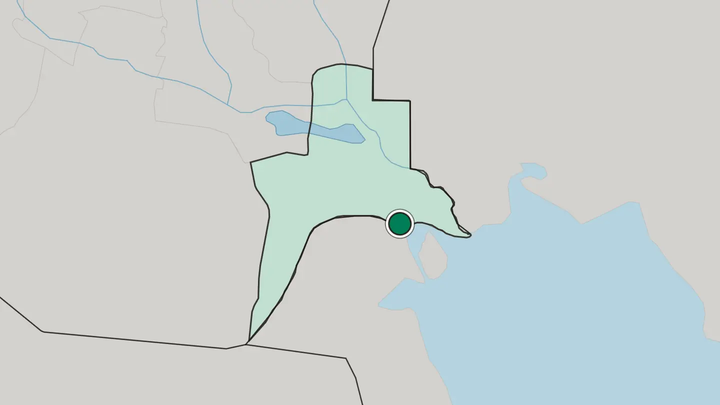 Map of Umm Qaşr in Iraq