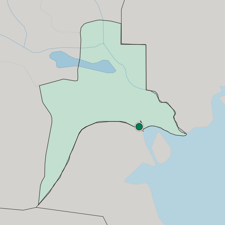 Map showing Umm Qaşr — In Basra Governorate