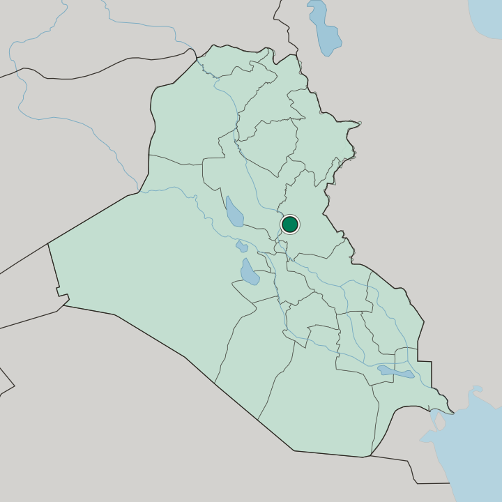 Map showing Baqubah — In Iraq
