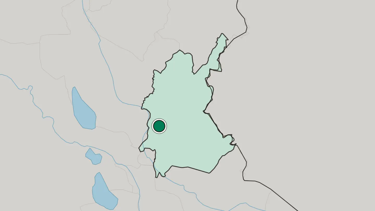 Map of Baqubah in Iraq