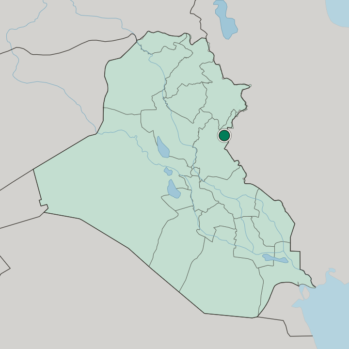 Map showing Khānaqīn — In Iraq