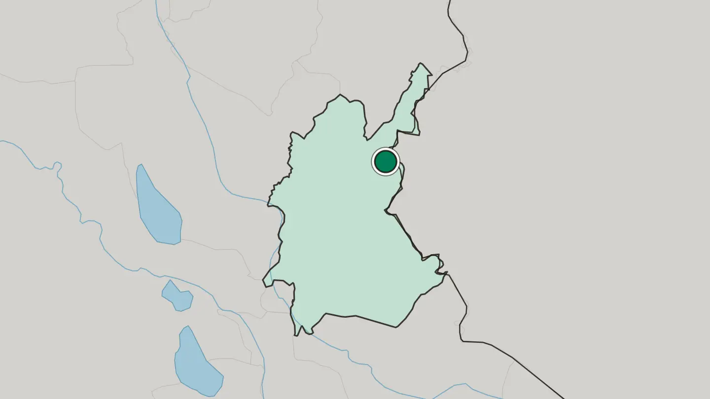 Map of Khānaqīn in Iraq