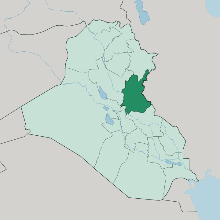 Map showing Diyala Governorate — In Iraq